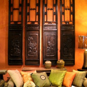 Walnut Four Panel Screen Walnut Four Panel Screen