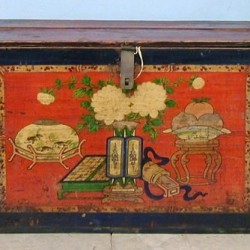 Painted Mongolian Antique Box Painted Mongolian Antique Box