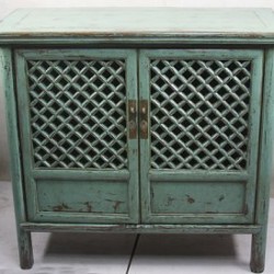 Blue Hatchwork Cabinet