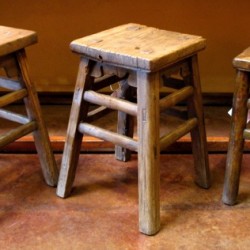 Chinese Elmwood Country Stools